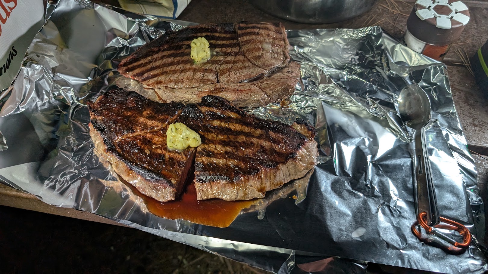 Camp-cooked food at Nickerson State Park.